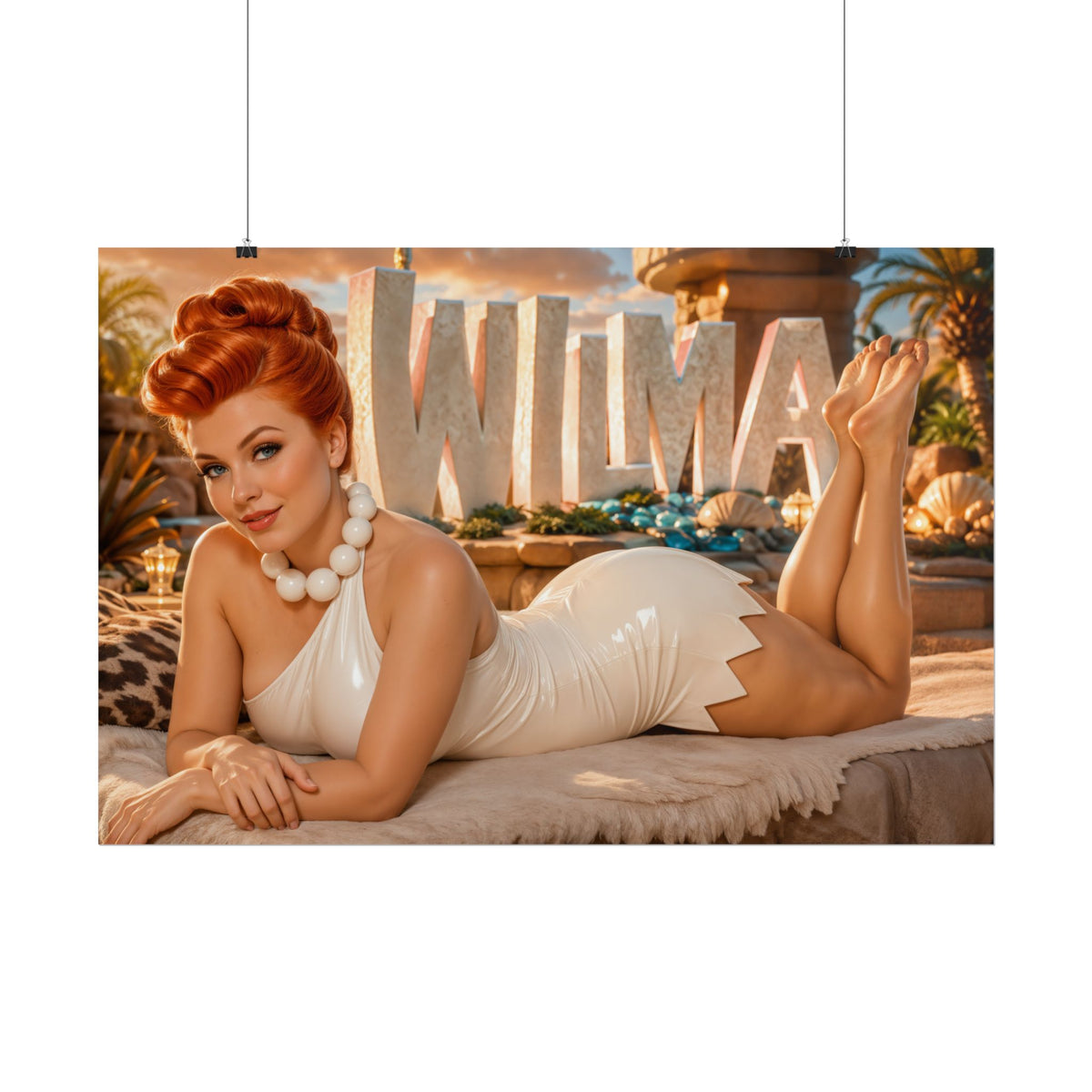 Wilma Flintstone The Flintstones Retro Poster Cartoon Wall Art Room Decor