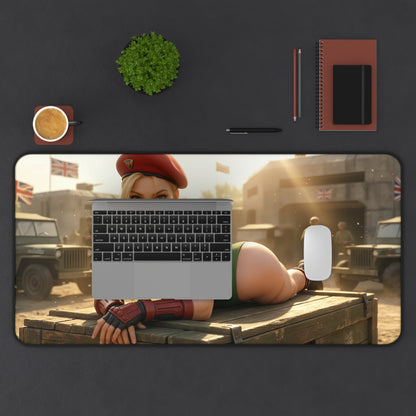 Cammy White Gaming Mouse Pad, Street Fighter Desk Mat, Anime Fighter Girl Setup — HD combat-inspired desk mat for gamers