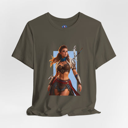 Aloy-T-Shirt | Horizon-Heldin-Shirt für Gamer &amp; Anime-Fans | Tapfere Jägerin-Shirt
