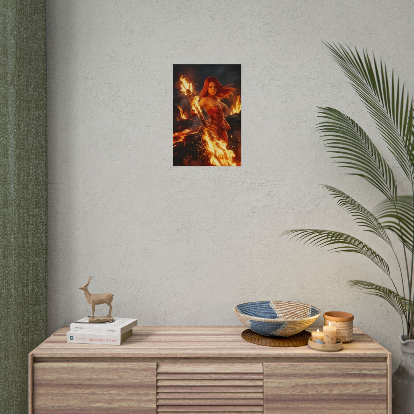 Lina Dota 2 Poster, Dota 2 Wall Art Print, Fire Mage Girl Decor, MOBA Game Artwork, Gamer Room Poster