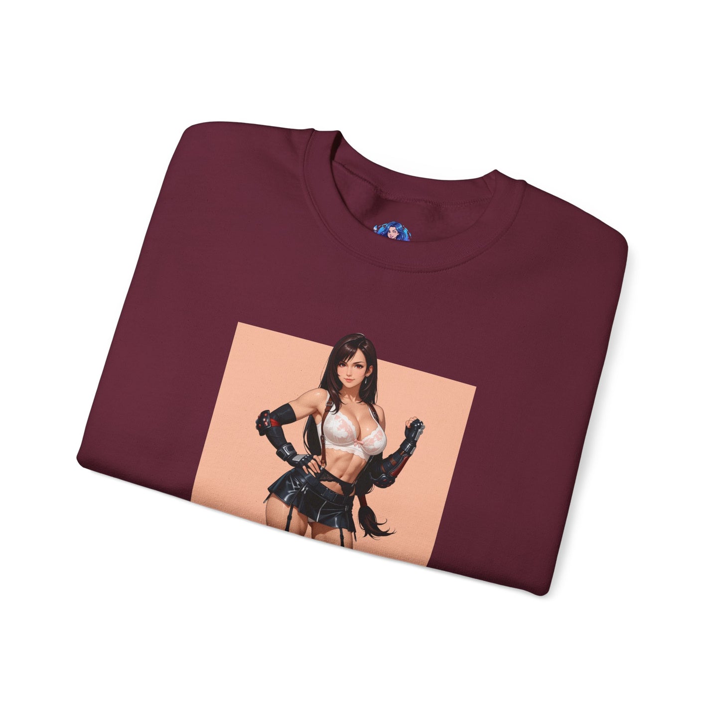 Tifa Lockhart Sweatshirt, Kämpfer-Rundhalsausschnitt, Gemütliche RPG-Gaming-Bekleidung