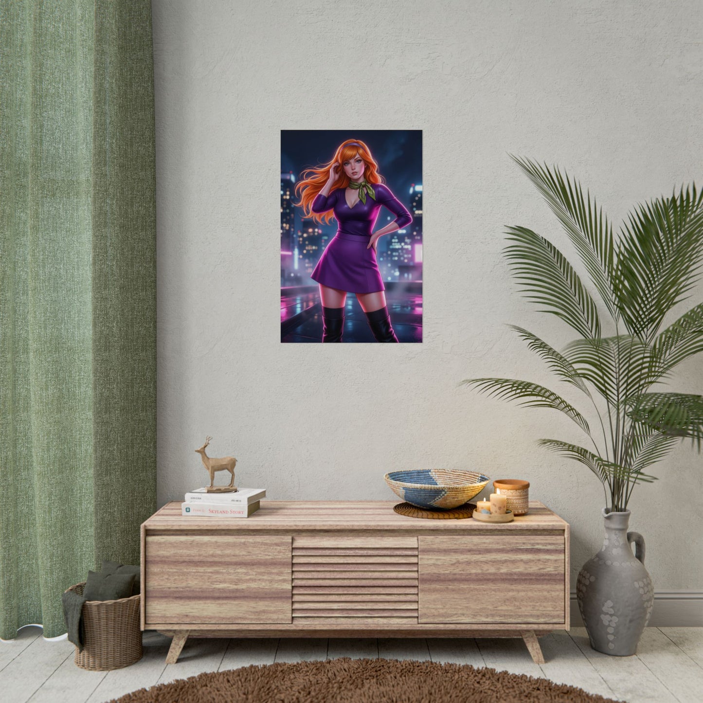 Daphne Blake Scooby Doo Poster Cartoon Woman Wall Art Purple Outfit Girl Print Classic Character Gaming Room Decor Gift