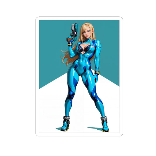 Samus Aran Aufkleber – Sci-Fi-Heldin Vinyl-Aufkleber für Laptops &amp; Innendekoration