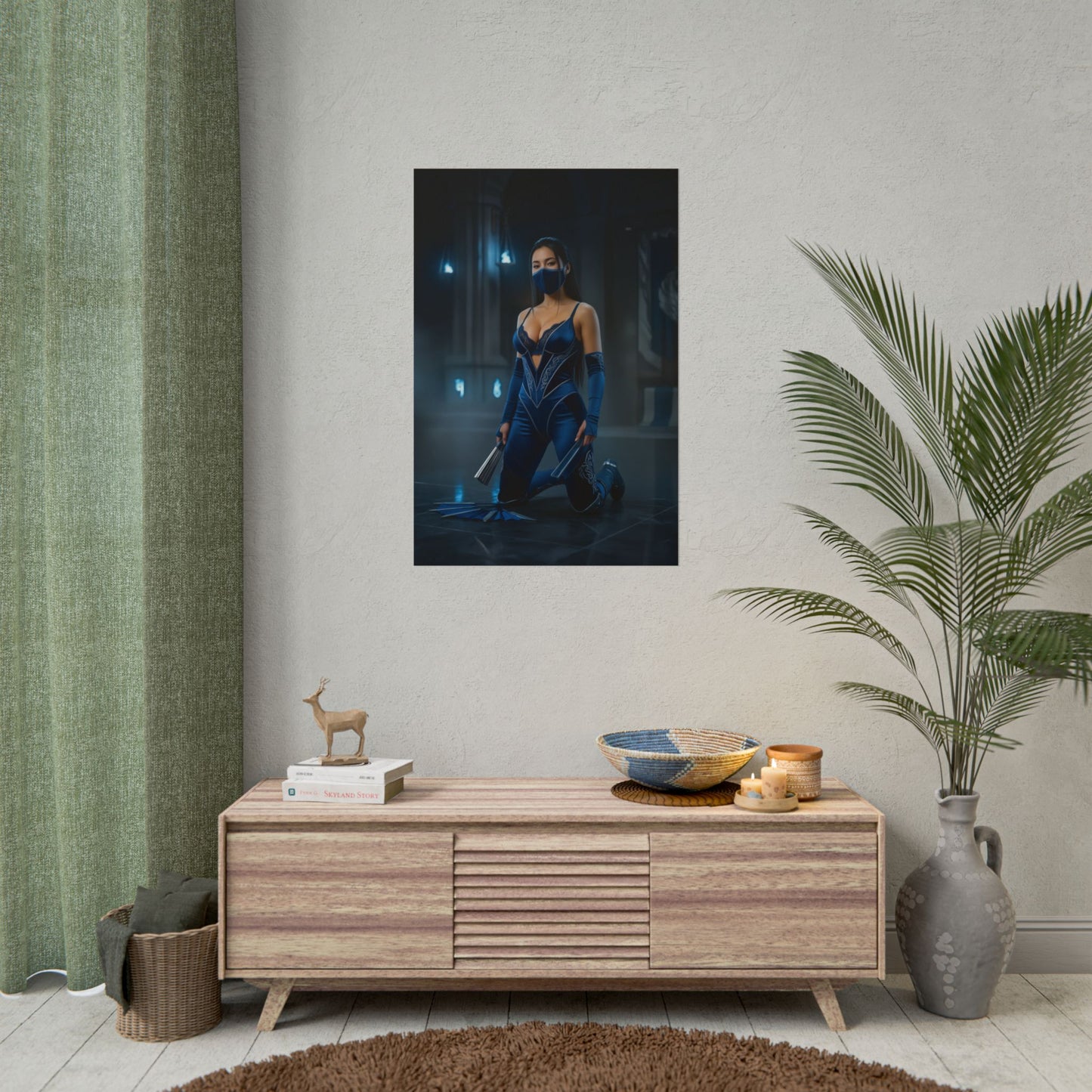 Kitana Mortal Kombat Art Print, MK Wall Art Poster, Warrior Princess Decor, Fighting Game Wall Art, Gamer Gift
