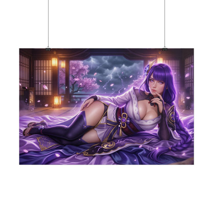 Raiden Shogun Poster, Genshin Impact Wall Art, Anime Print Decor
