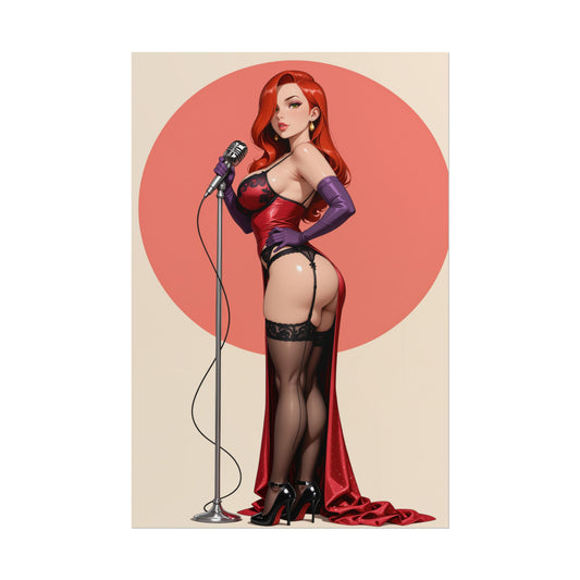 Настінний художній принт Джессіки Реббіт, гламурний плакат Вайфу, декор у стилі ретро-аніме дівчини