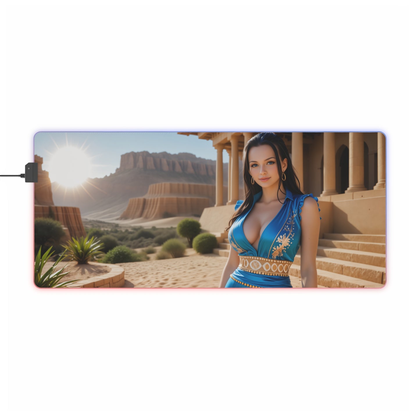 Boa Hancock Schreibtischunterlage – LED RGB-Pad, elegantes Waifu-Anime-Girl-Gaming-Setup