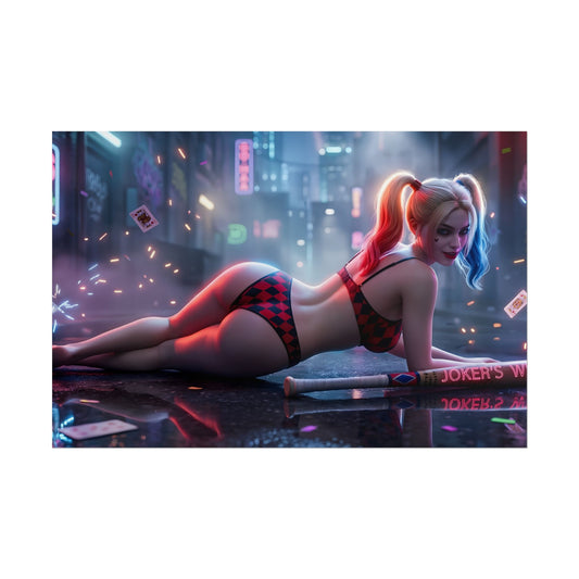 Harley Quinn Poster, DC Comics Art Print, Comic Character Wall Art
