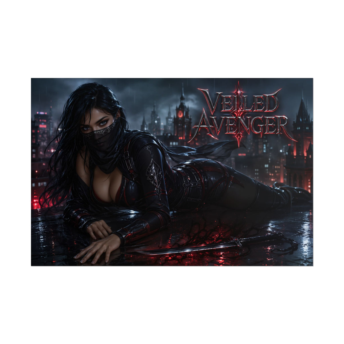 Veiled Avenger Character Poster Comic Style Wall Decor Bedroom Collector Gift