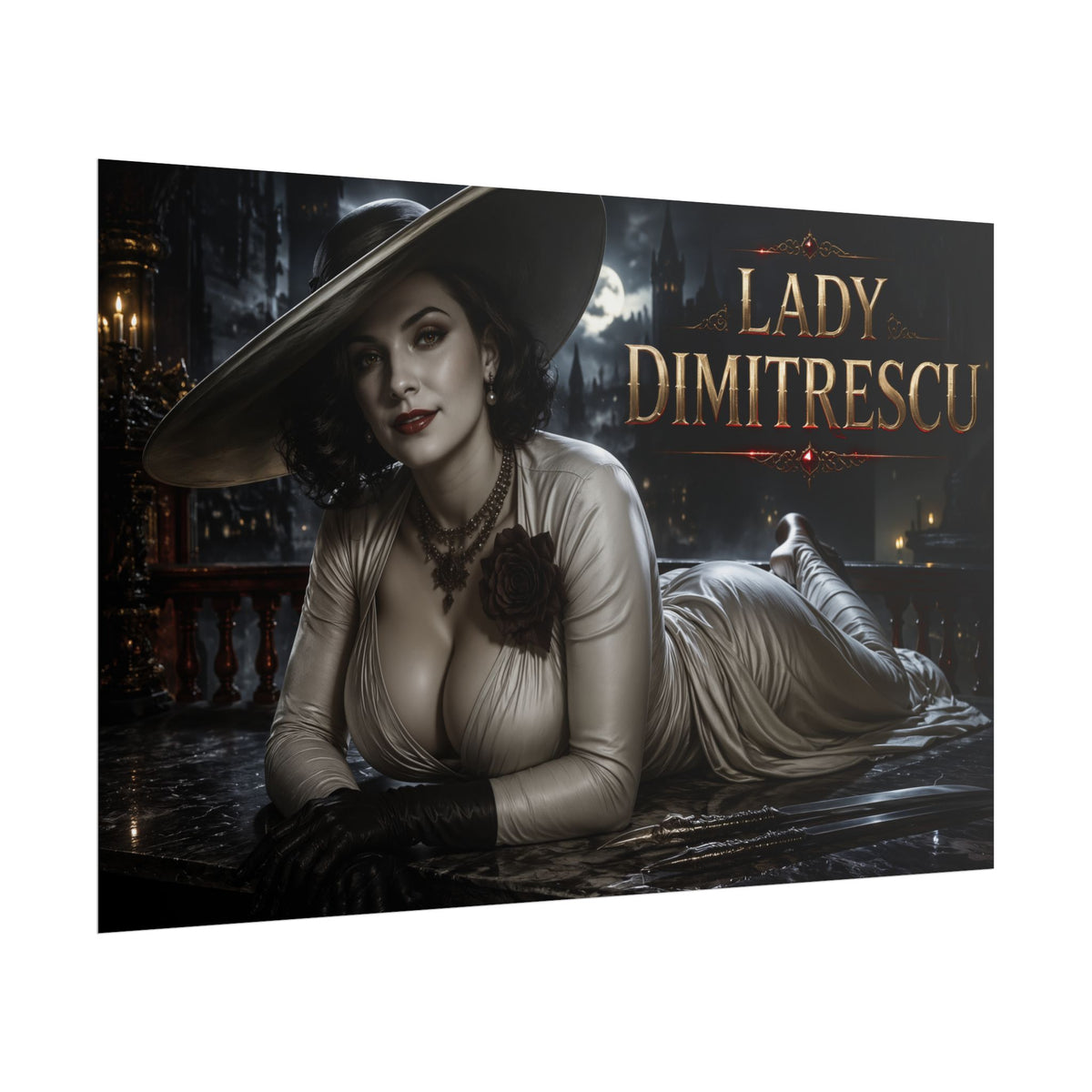 Lady Dimitrescu Character Poster Gaming Setup Wall Decor Collector Print