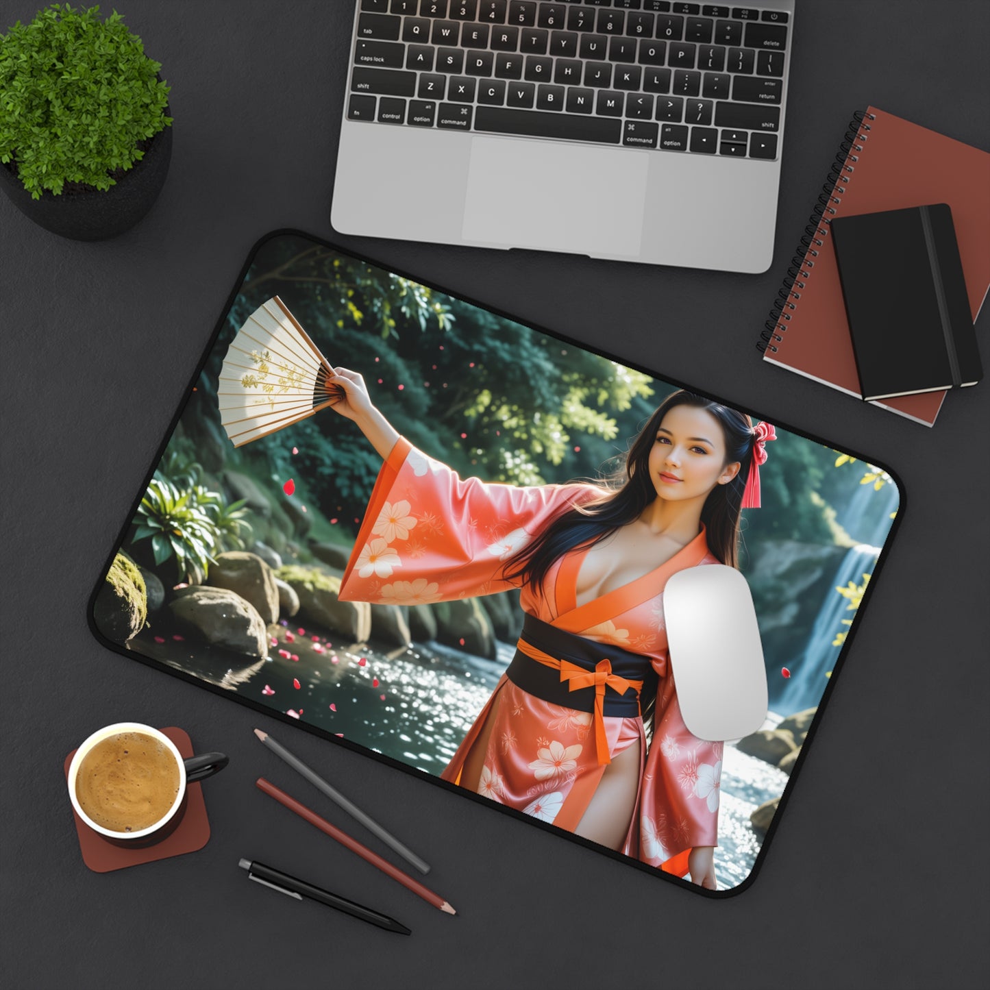 Nezuko Kamado Gaming-Mauspad, Demon Slayer Schreibtischunterlage, Anime-Mädchen-Gaming-Setup