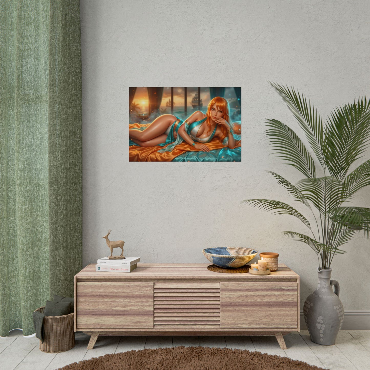 Nami One Piece Poster, Anime Wall Art, Fantasy Print, Gamer Decor