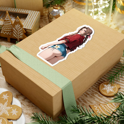 Aerith Sticker – Fantasy Game Vinyl Sticker for Laptops, Journals & Indoor Decor