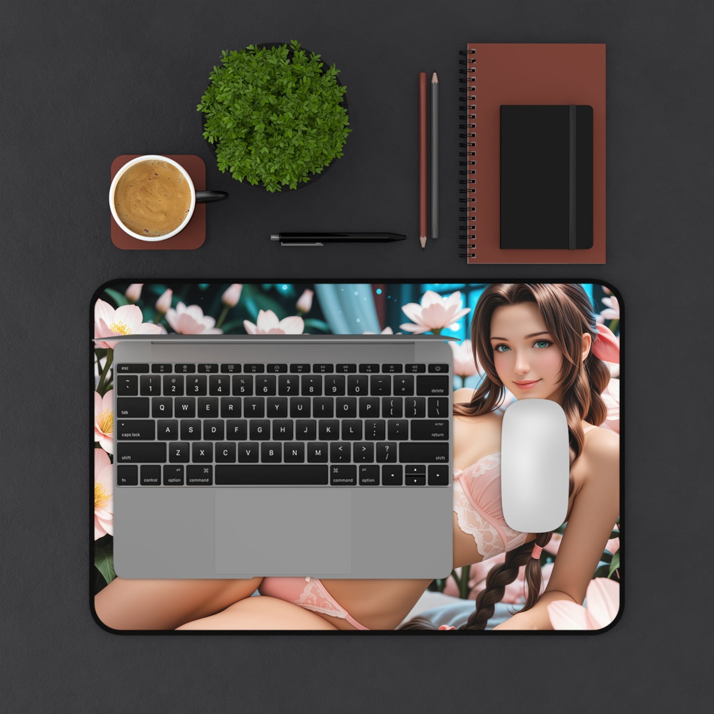 Килимок для столу Aerith Gainsborough, килимок для миші у фентезійних RPG-іграх, елегантний настільний комплект для дівчини-геймерки