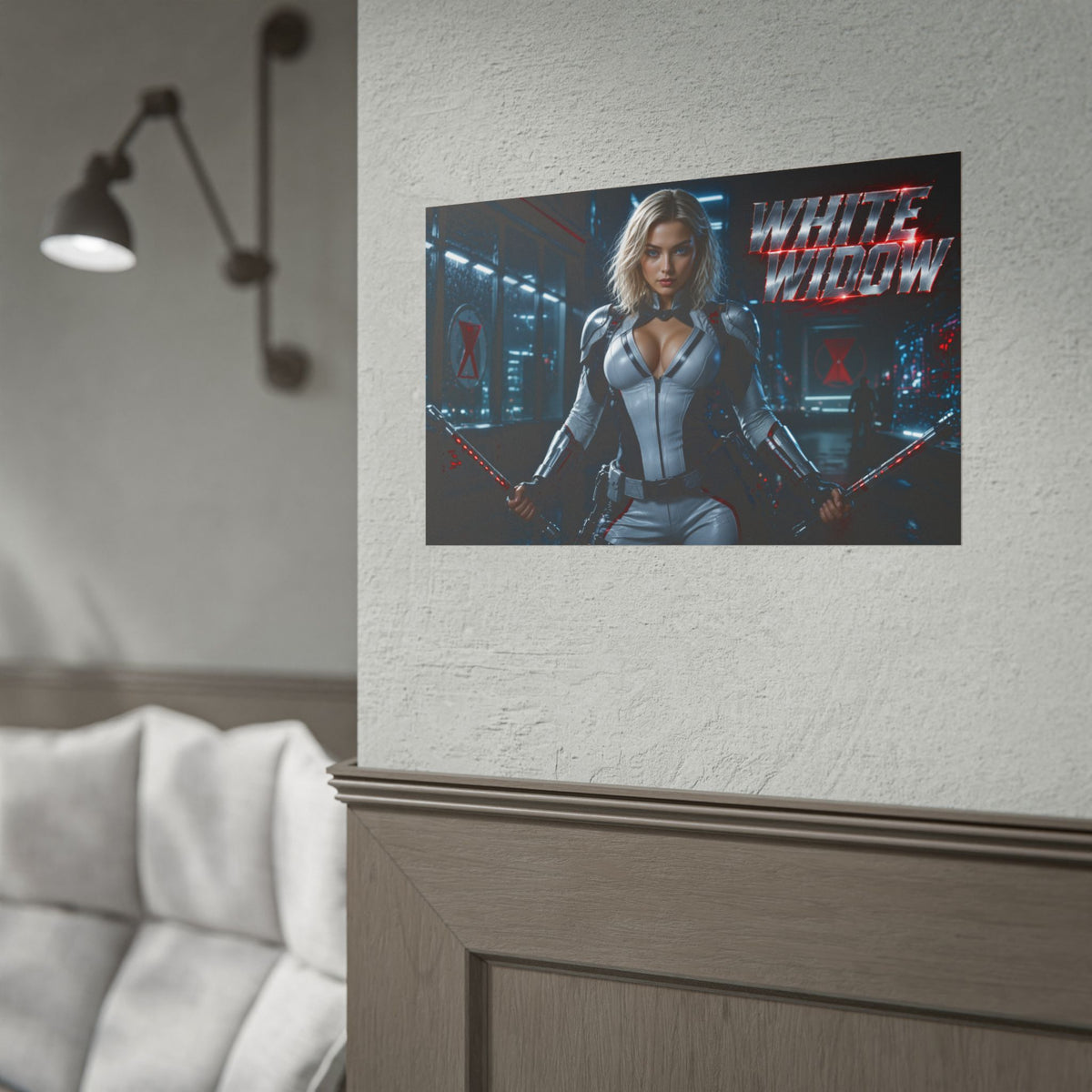 Comic Wall Art White Widow Poster Heroine Room Decor Collectible Character Print