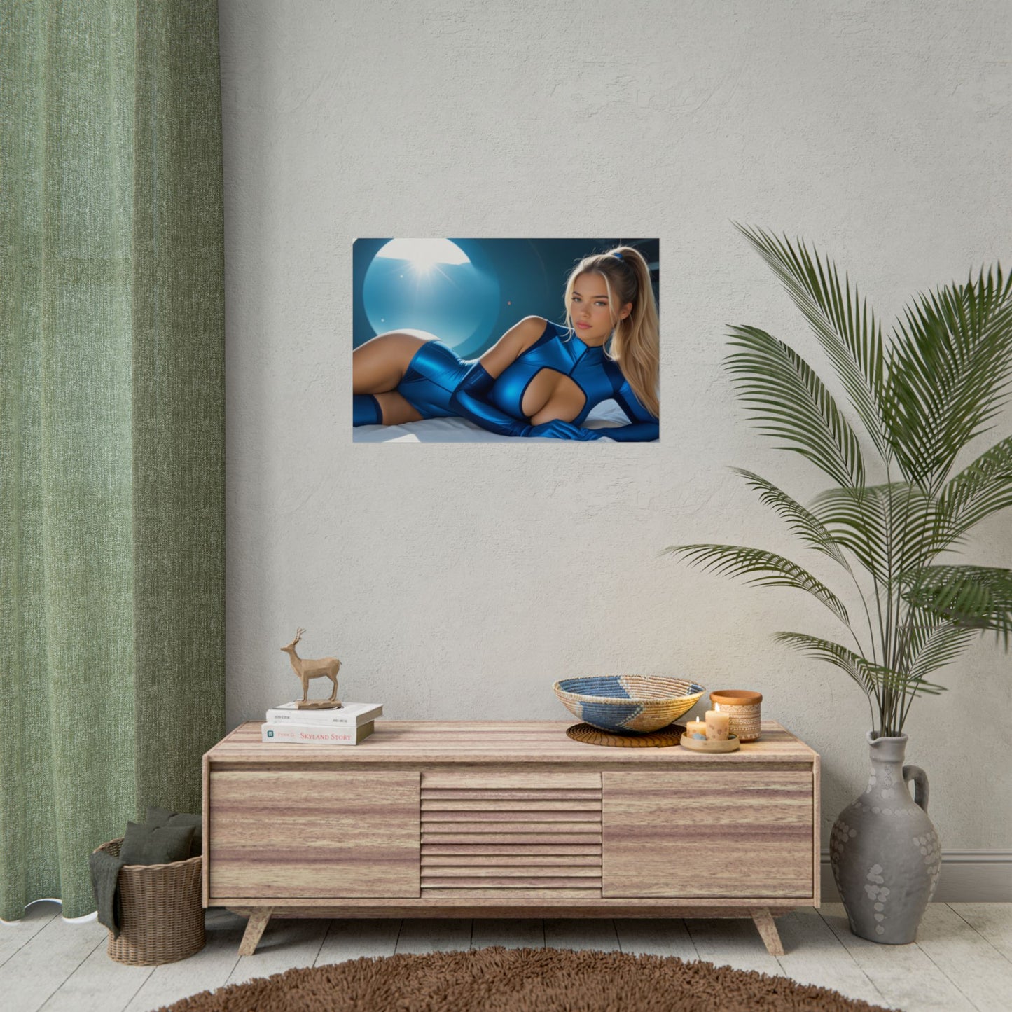 Настінний принт героя в костюмі Power Suit | Плакат Самус Аран для облаштування або ігрової кімнати