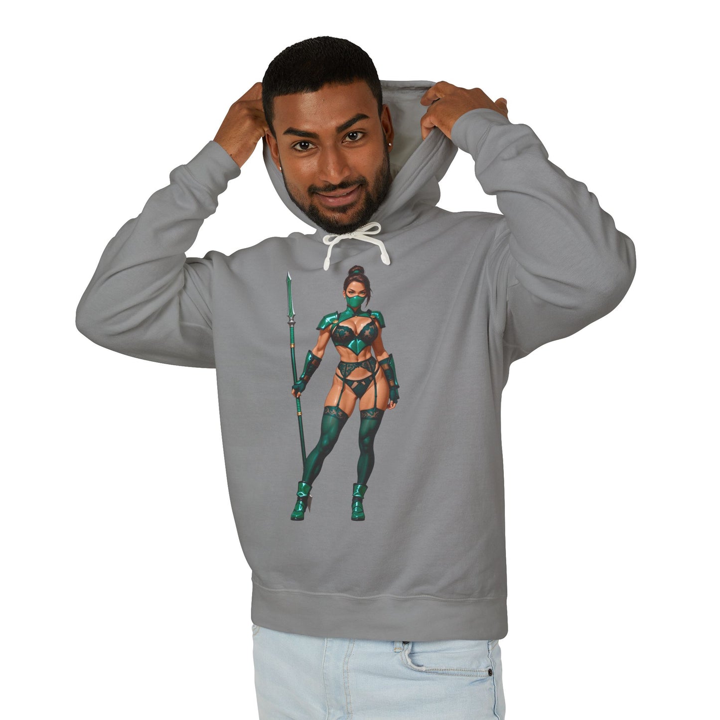 Jadefarbener Hoodie | MK11-Kämpfer-Hoodie | Anime-Kriegerinnen-Pullover