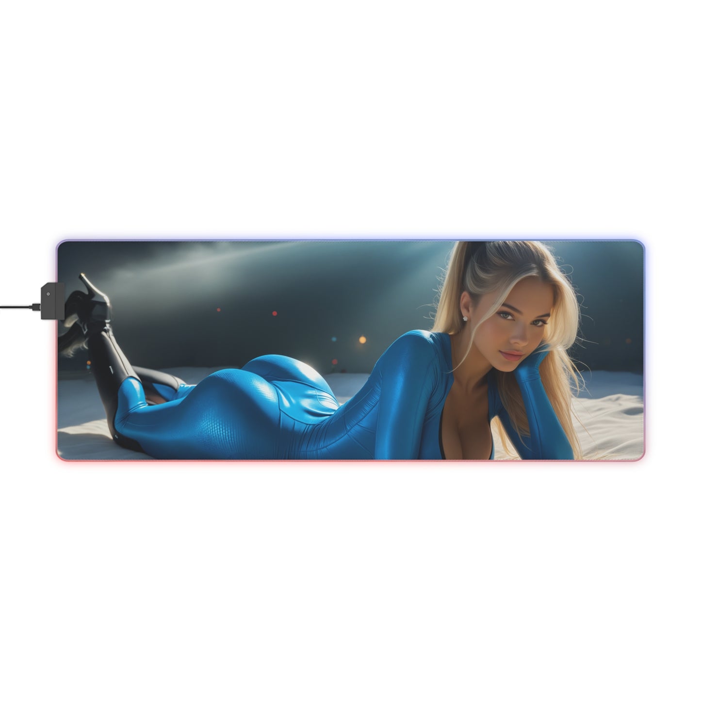 Килимок для столу Samus Aran – світлодіодний RGB-підсвітлювальний килимок, ігровий комплект із зображенням дівчини з аніме Waifu