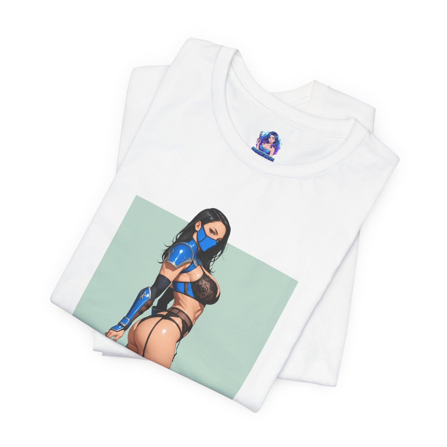 Kitana Grafik-T-Shirt | Mortal Kombat T-Shirt für Otakus und Kampfspielfans | Blaues Ninja-Waifu-Shirt