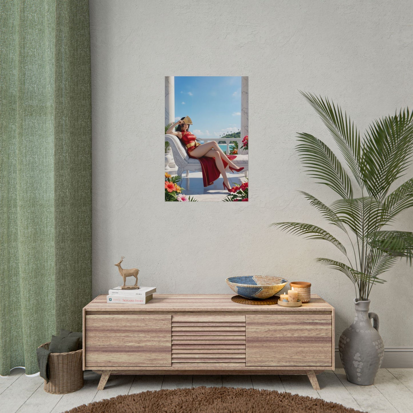 Boa Hancock Poster, One Piece Art Print – Anime Heroine Wall Art - premium anime wall art in gamer room decor
