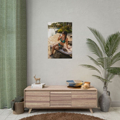 Lara Croft Poster, Tomb Raider Art Print – Iconic Adventure Heroine wall art showing dynamic heroine pose on semi-gloss print