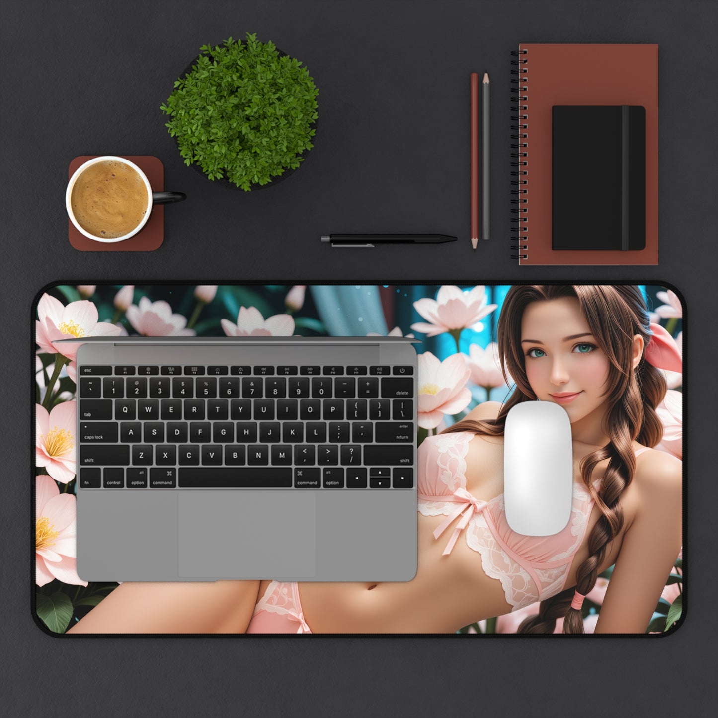 Килимок для столу Aerith Gainsborough, килимок для миші у фентезійних RPG-іграх, елегантний настільний комплект для дівчини-геймерки