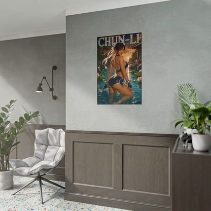Chun Li Character Poster Street Fighter Gamer Gift Gaming Setup Wall Decor Print