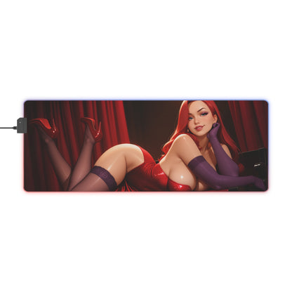 Jessica Rabbit Schreibtischunterlage – LED RGB-Pad, Waifu Anime Girl Gaming-Setup