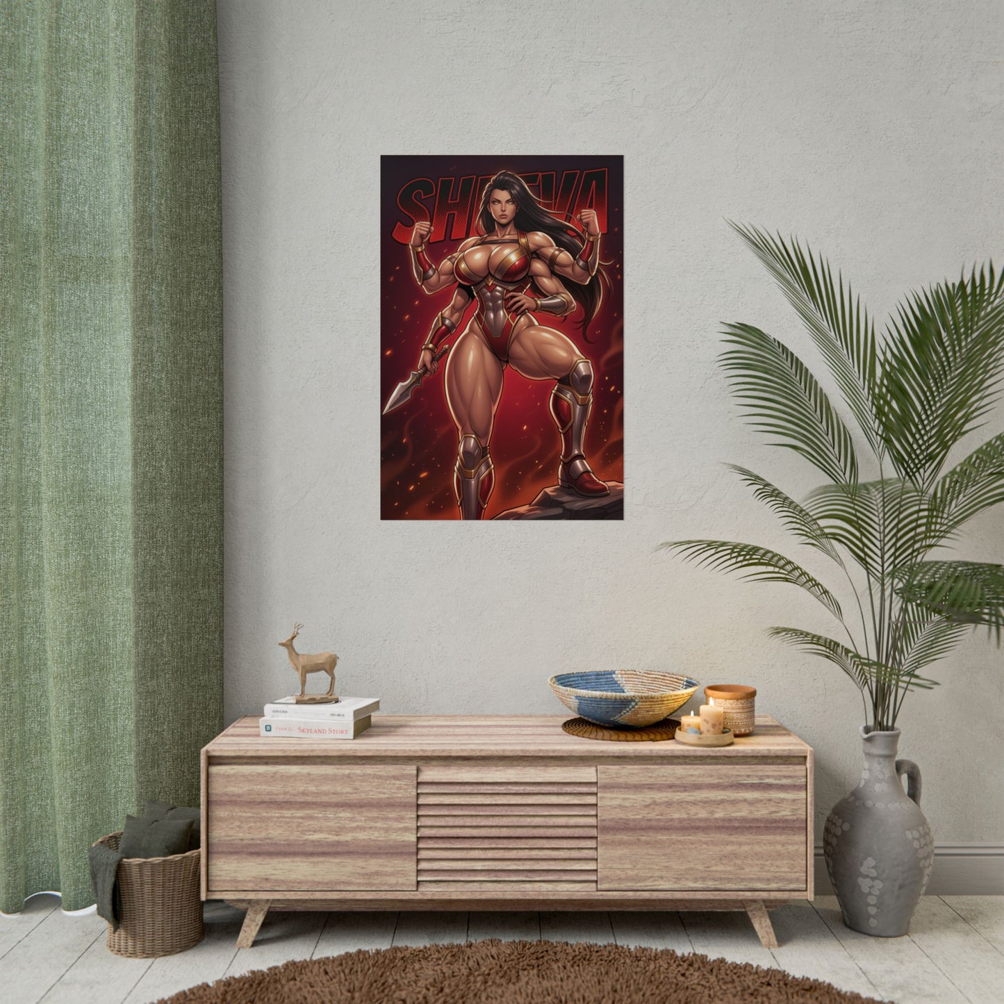 Sheeva Mortal Kombat Poster, Mortal Kombat Wall Art, Four Arm Warrior Girl Decor, Fighting Game Wall Art, Gamer Gift