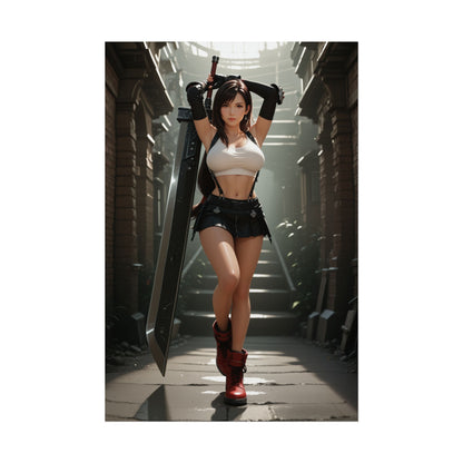 Постер дівчини-файтинга | Настінне мистецтво вайфу Тіфи Локхарт для декору отаку