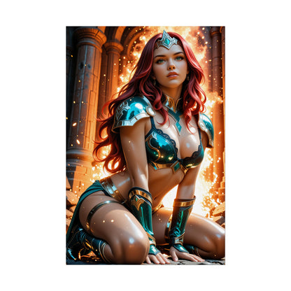 Постер Maxima | Настінне мистецтво з героїнею наукової фантастики для кімнати або інсталяції у фентезійному стилі