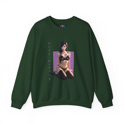 Tifa Lockhart Sweatshirt, FFVII Rundhalsausschnitt, Gemütliche RPG-Gaming-Kleidung für Fans