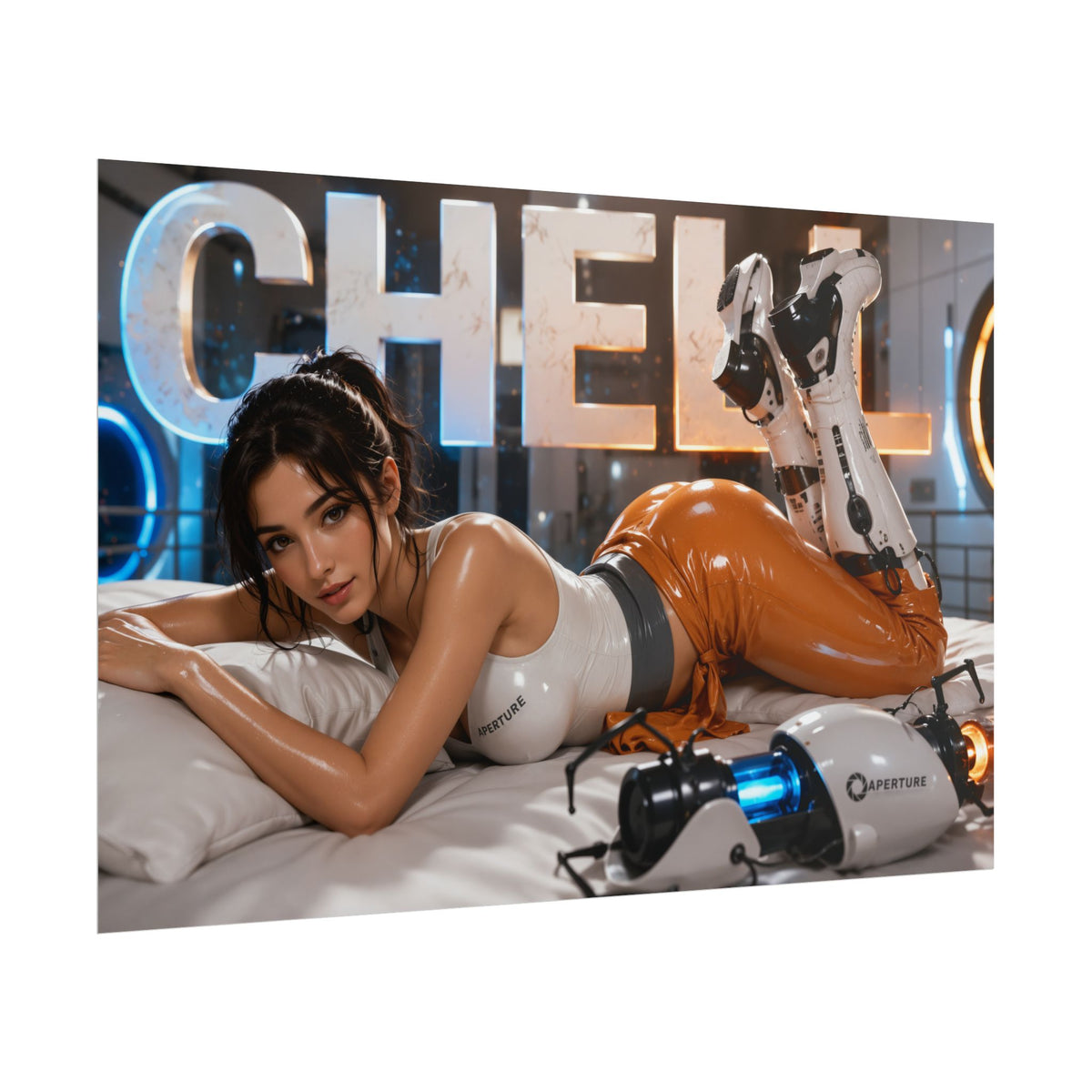 Gaming Wall Art Chell Portal Poster Game Room Decor Gamer Gift Print