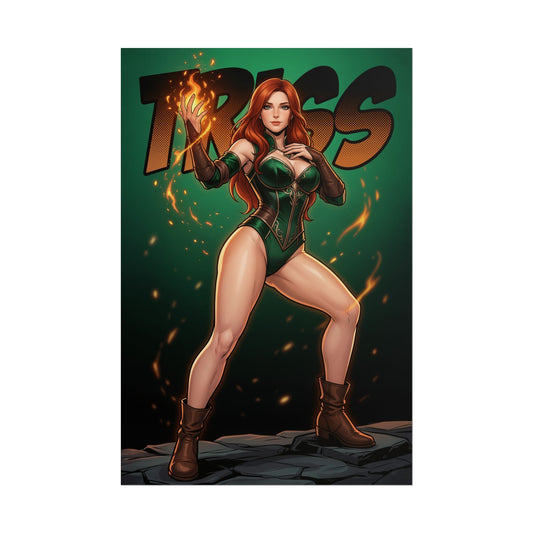 Triss Merigold Poster, Witcher Wall Art Print, Fantasy Sorceress Girl Decor, RPG Game Wall Art, Gamer Gift