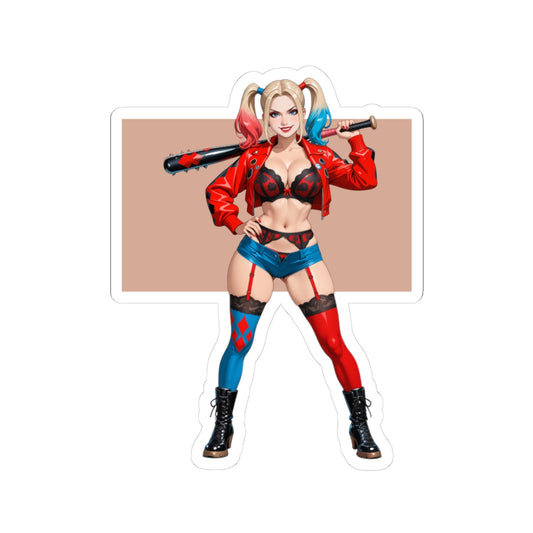 Harley-Queen-Aufkleber – Vinyl-Aufkleber mit Comic-Bösewicht-Motiv für Laptops und Innendekoration