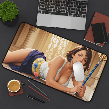 Yuna Schreibtischunterlage, Final Fantasy Heldin Mauspad, Fantasy-RPG-Gaming-Schreibtisch-Setup