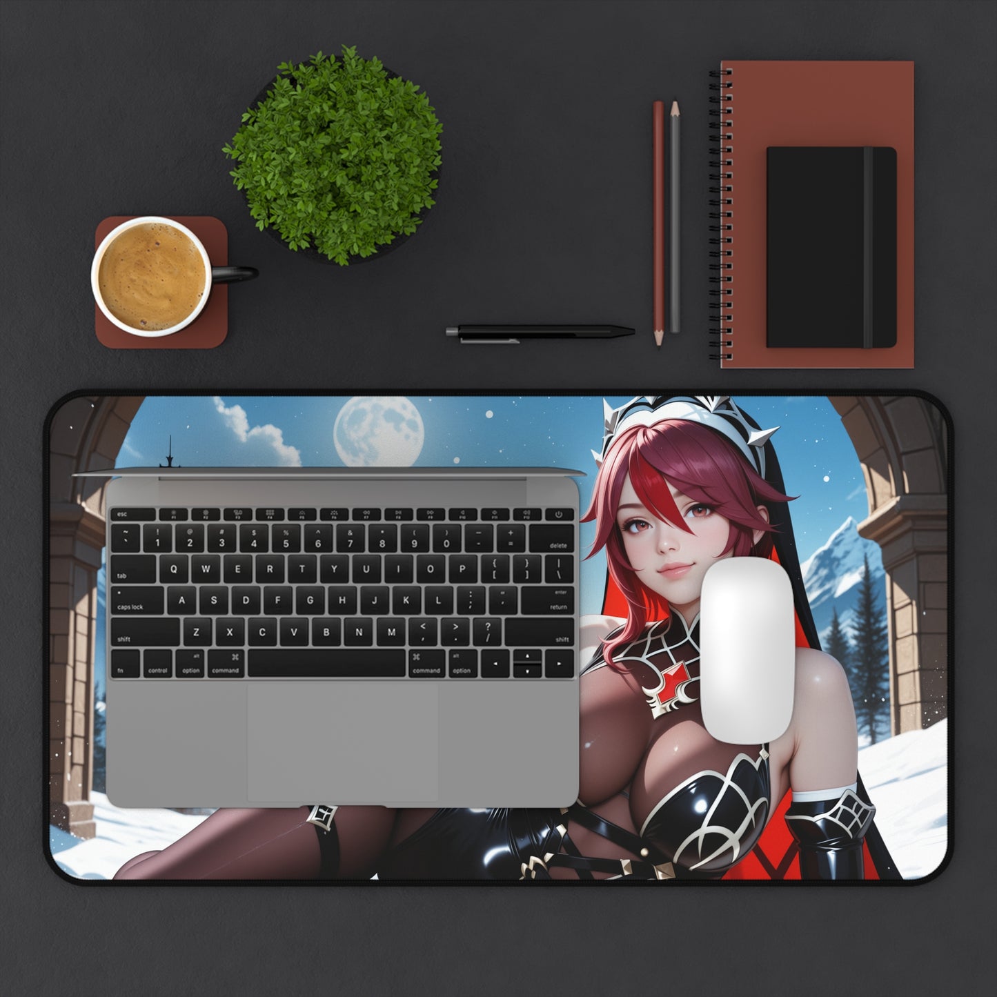 Килимок для столу Rosaria, килимок для миші Genshin Impact Heroine, налаштування ігрового столу в стилі готичного аніме