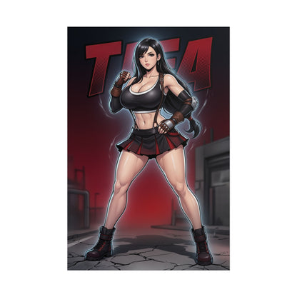 Tifa Lockhart Art Print, Final Fantasy Poster, Anime Fighter Girl Wall Art, RPG Game Decor, Gamer Gift Idea