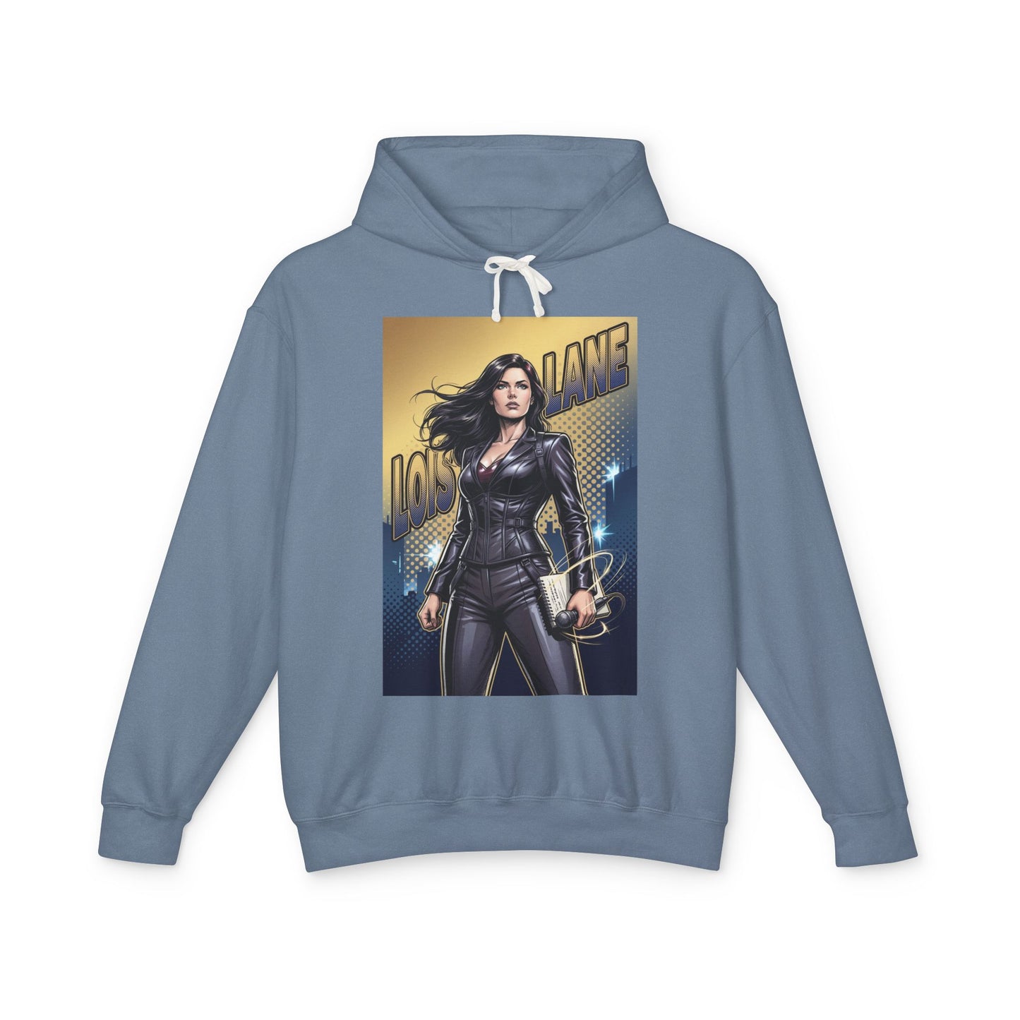 Lois Lane Hoodie | DC Comics Hoodie | Fearless Reporter Pullover - blue streetwear hoodie featuring Lois Lane graphic, soft 100% ring-spun cotton