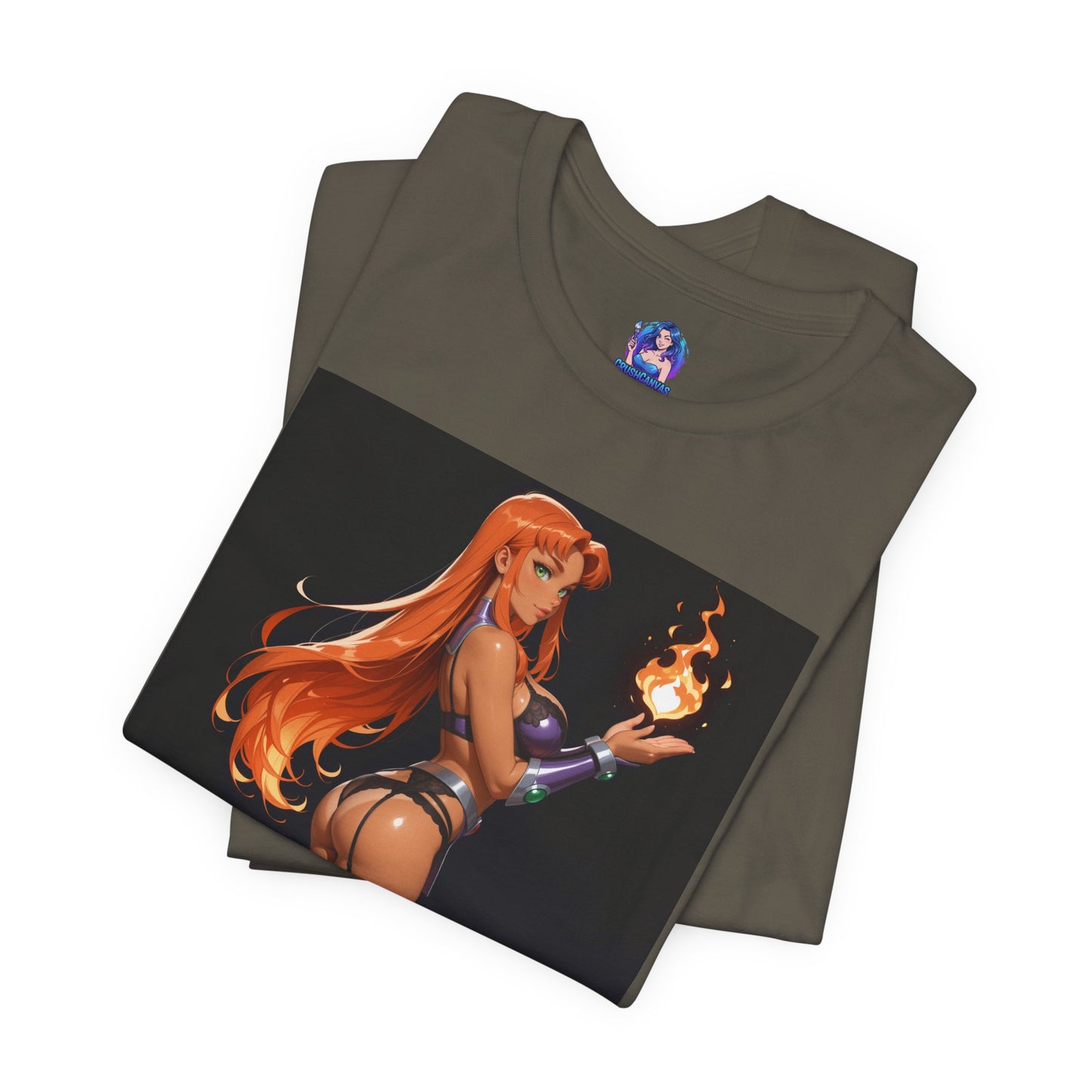 Starfire-T-Shirt mit Grafik | DC Comics-T-Shirt für Otakus und Cosplay-Fans | Sexy Alien-Heldin-Shirt