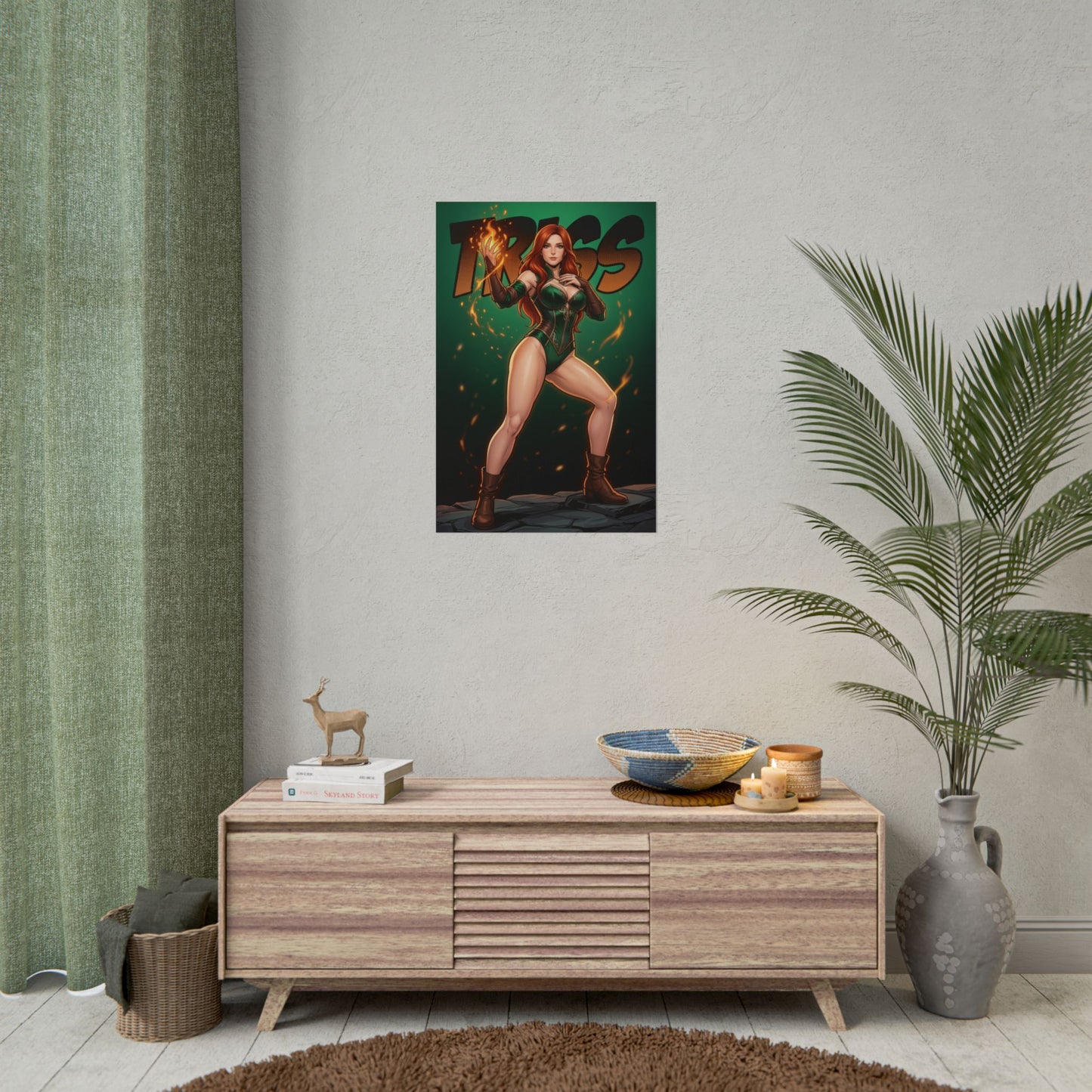 Triss Merigold Poster, Witcher Wall Art Print, Fantasy Sorceress Girl Decor, RPG Game Wall Art, Gamer Gift