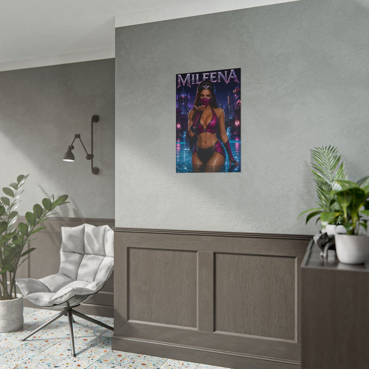 Mileena Mortal Kombat Gaming Poster Wall Art Gamer Room Decor Collectible Print