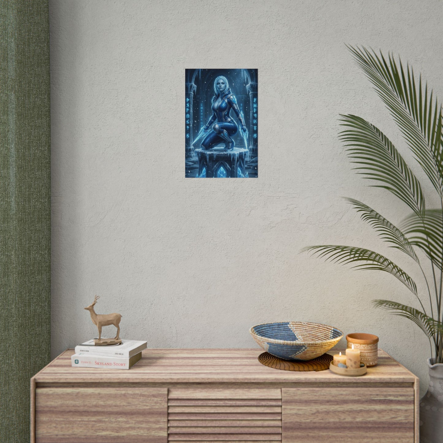 Frost Mortal Kombat Poster – Ice Warrior Heroine Wall Art for Gamer Decor on room wall, high-res icy character poster