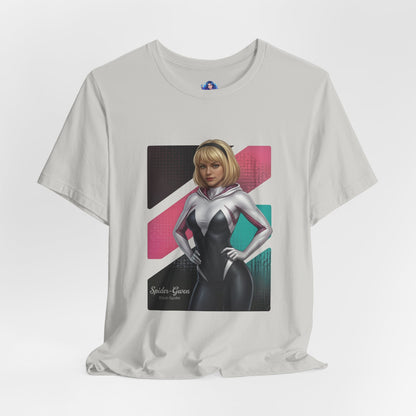 Spider-Gwen T-Shirt | Marvel Anime Tee for Gamers & Superhero Fans - anime-style Spider-Gwen print on Bella Canvas 3001 unisex tee