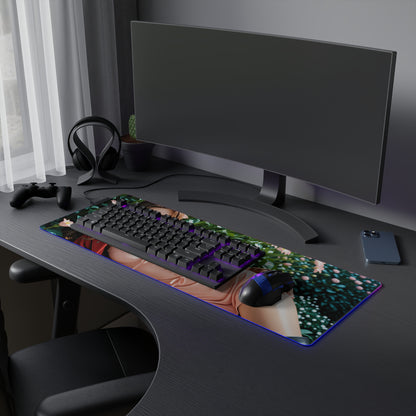 Килимок для столу Aerith – світлодіодний RGB-підкладка, ніжний ігровий комплект із зображенням дівчини з аніме Вайфу