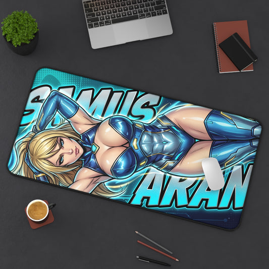 Samus Aran Mouse Pad – Sci-Fi Gaming Mouse Pad, Stylish Gamer Desk Decor featuring bold sci-fi artwork on a large gaming desk mat
