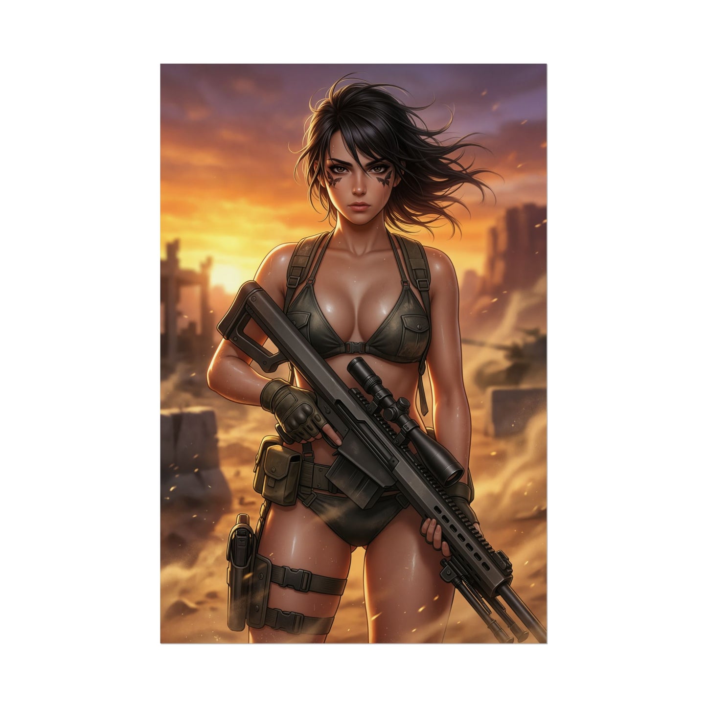 Quiet Metal Gear Solid V Poster Tactical Woman Wall Art Sniper Girl Print Military Character Gaming Room Decor Gift