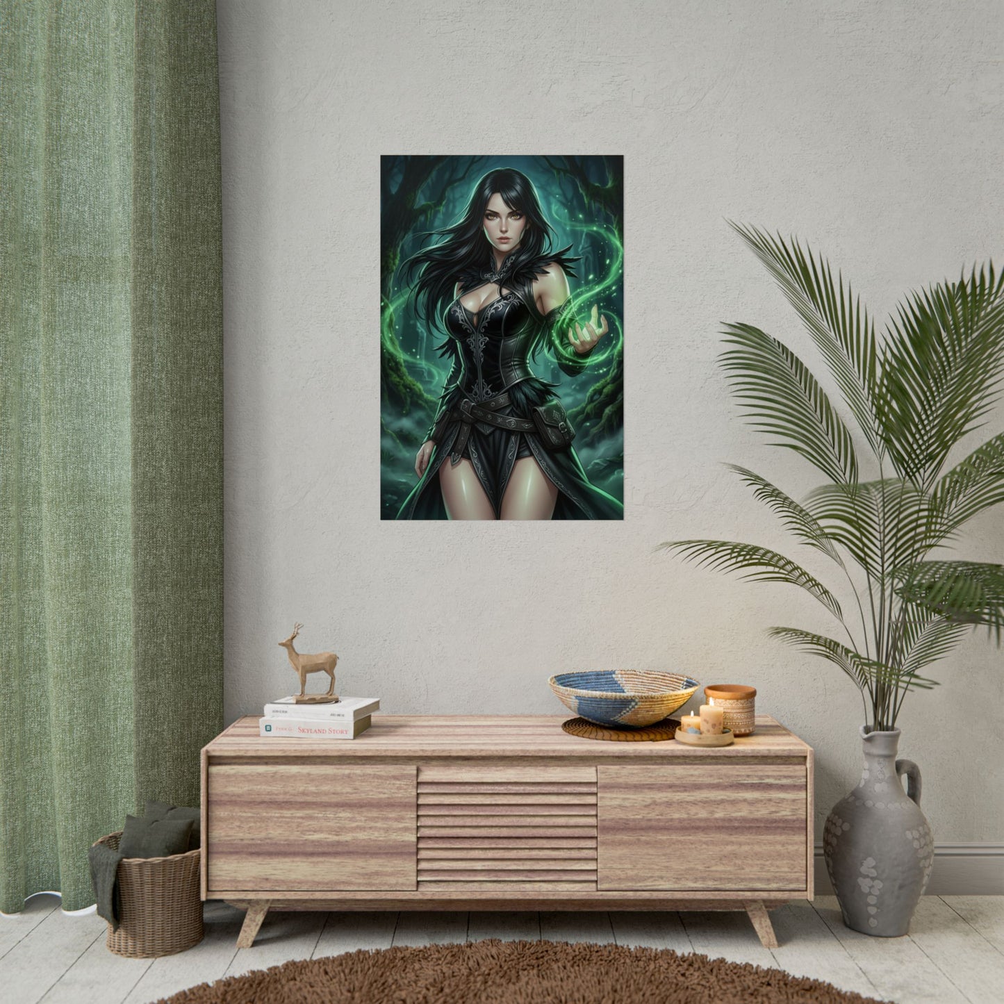 Morrigan Dragon Age Poster Fantasy Witch Woman Wall Art Dark Magic Character Print RPG Gaming Room Decor Gift