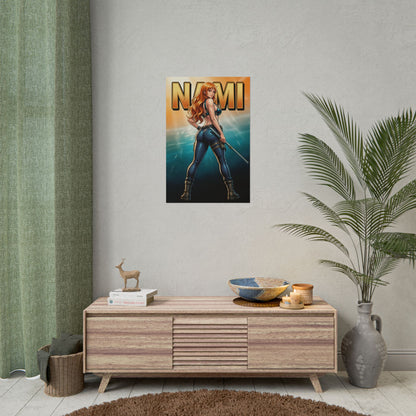 Nami One Piece Poster, One Piece Wall Art Print, Pirate Girl Decor, Anime Wall Art, Gift for Anime Fan