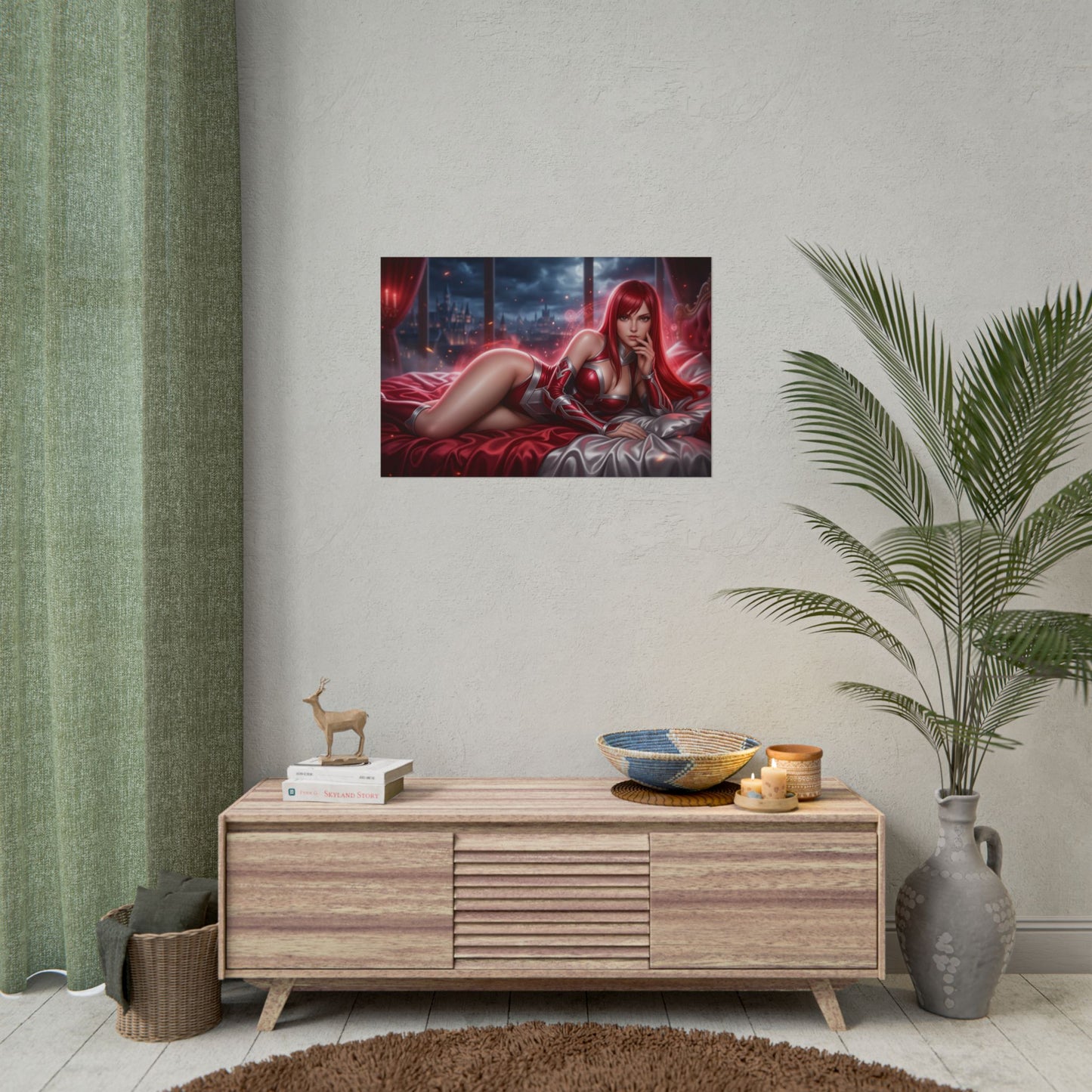 Erza Scarlet Poster, Fairy Tail Wandkunst, Anime-Print, Raumdeko